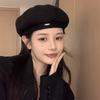 Beret female autumn and winter painter hat female face small octagonal big head circumference hat accessories