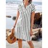 Womens Bitced Spring Summer Fashion Short Sleeve Vneck Casual Dresses