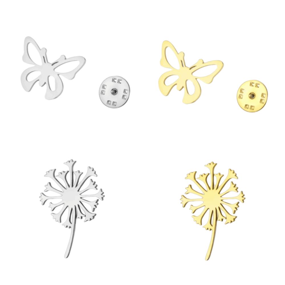 Hollow Flower Brooch Sweet Animal Metal Pin Fashion Jewelry Butterfly Brooch Female