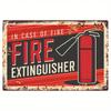 Vintage Fire Extinguisher Metal Sign Retro Garage Wall Decor Industrial Pub Bar Man Cave Plaque