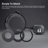 Godox Makro-Ringblitz Recycle 5800K Speedlite mit 8 Objektivadaptern Kompatibel mit und Panasonic ML-150II Blitz, Leitzahl 12, 0,1-2s Zeit, Ringe, Nikon, Sony,