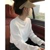 Pure cotton simple and versatile top women's spring German velvet warm long-sleeved T-shirt with basic bottoming shirt tide