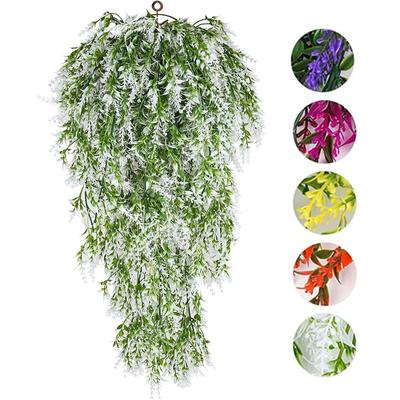 Artificial Ivy Flower Vine Garland Lavender Wall Hanging Home Garden Trailing Basket Plants