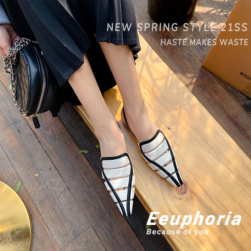 Fashion Women Sandals Cow Leather Arrival Fashion Summer Casual Shoes Pointed Toe Low Heels Beige 34-40 Sandals for Women 2024