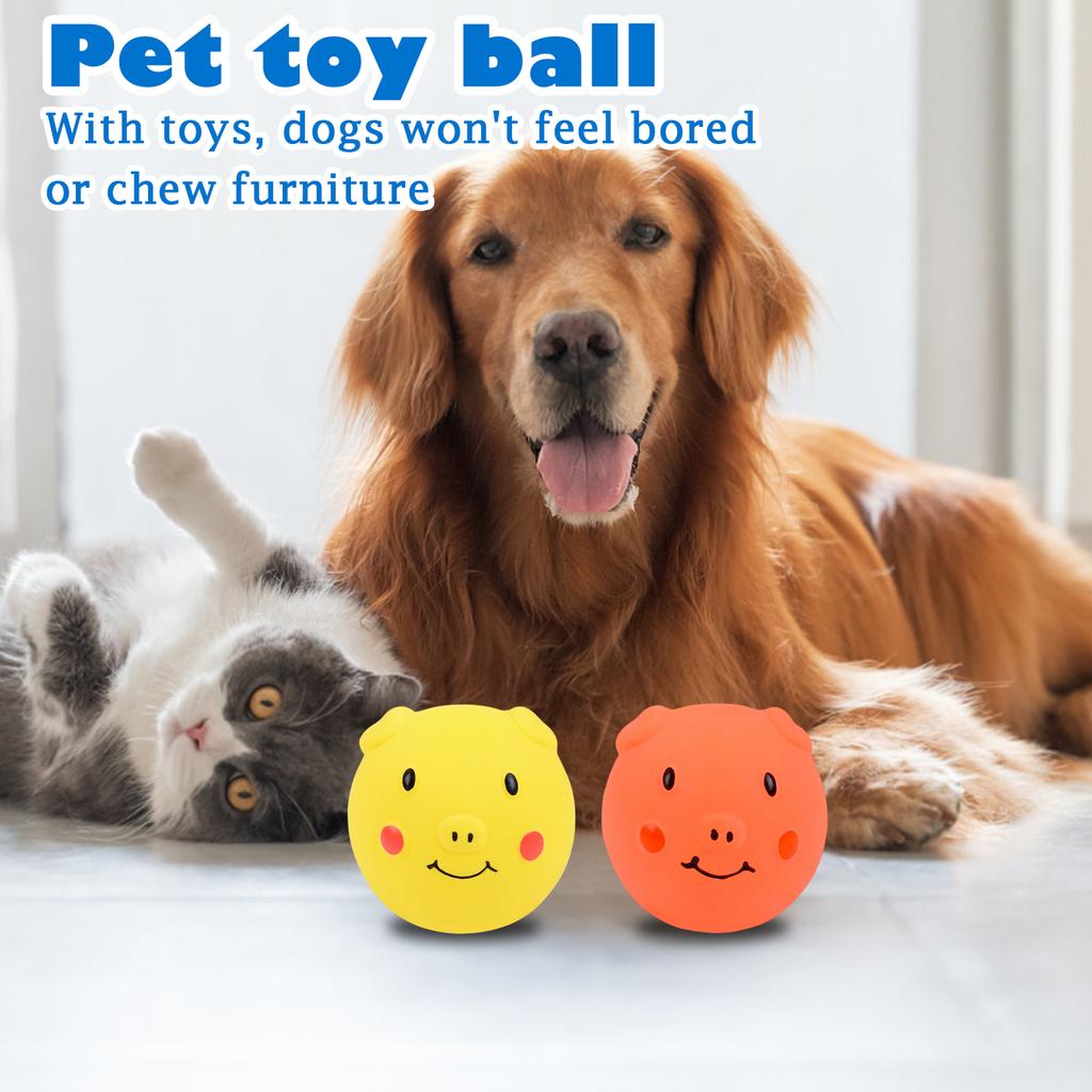 Durable Shaped Pet Toy Ball for Dogs and Cats Soft Squeaky Rubber Animal Design Interactive Play Ball