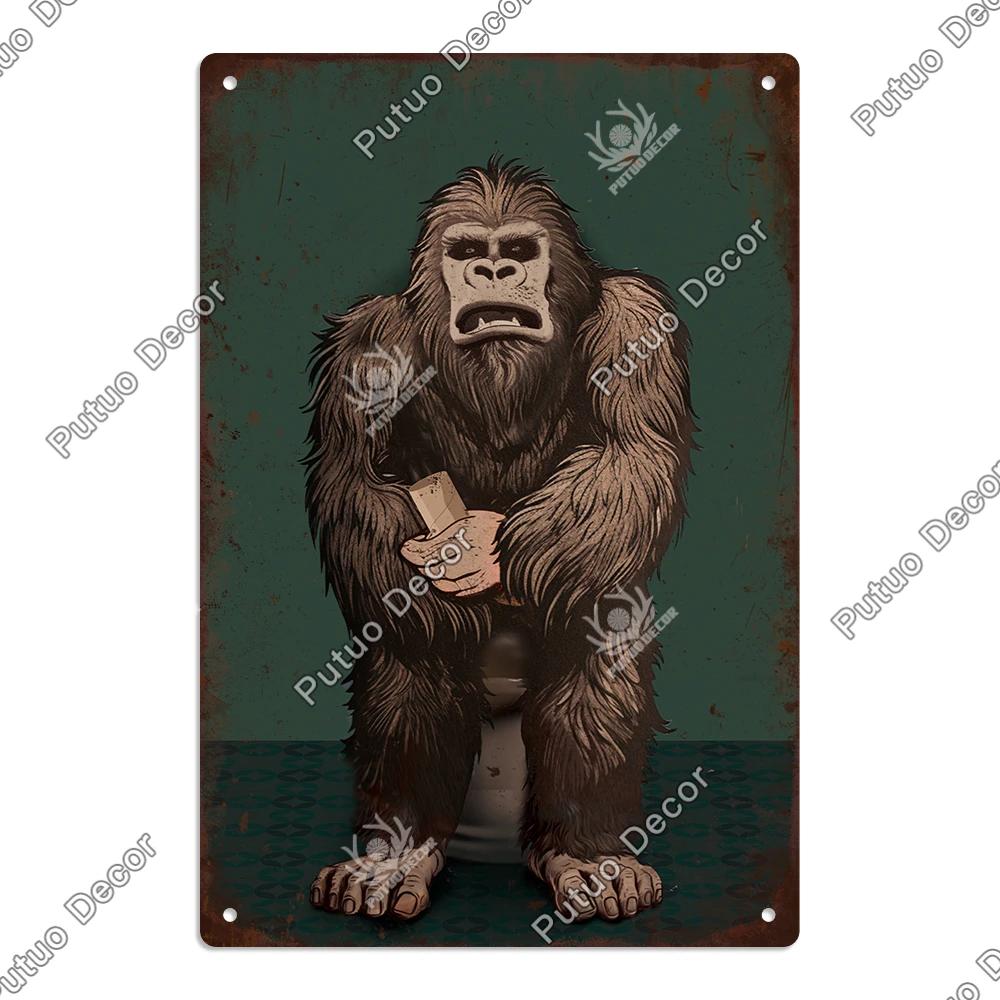 Putuo Decor Restroom Retro Tin Sign Vintage Bathroom Plaque Metal Plates Wall Art Posters Decoration for Toilet Iron Paintings