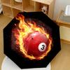 Flaming Pool Ball 3 Automatic Umbrella Retractable Design With 8Rib Durability Foldable Design Allseason Use Elegant Women'S Umbrella Stylish Gift For