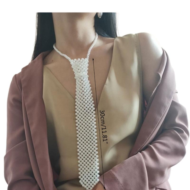 Luxurious Pearl Bead Bowtie Delicate Women School Uniform Banquet Formal Shirt Necktie Woman Wedding Accessories