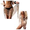 Letní plážová šála s flitrovými mušlemi, dutá rybářská síť, bikiny šála, pulovr, plážové oblečení, plážová zavinovačka