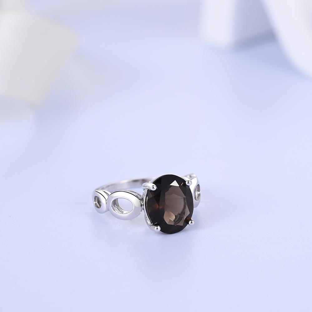 Ensemble de collier et boucles d'oreilles en argent pour femmes, Unique, tendance, énorme pierre de naissance fumée naturelle, bijoux parfaits pour les amoureux