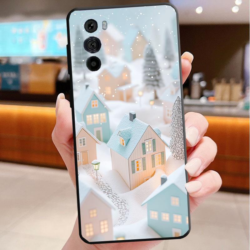 

Phone Case For Motorola Edge 50 40 Pro 60 50 40 30 Ultra Neo Fusion Moto G Play G Stylus G Power G Crochet Winter Village Art Moto Edge 40