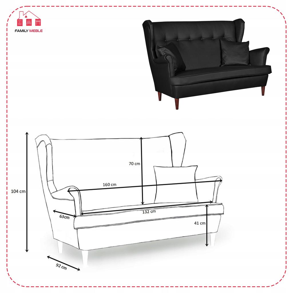 Lounge Set of Furniture Wingback Eco Leather Sofa Scandinavian Armchairs Family Meble