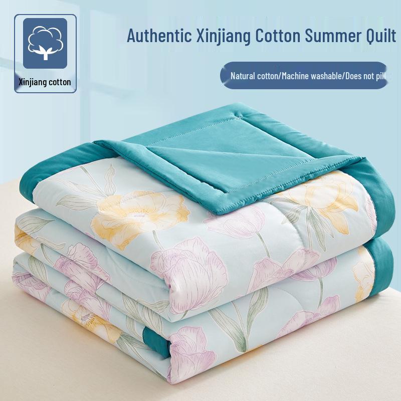 Xinjiang Cotton Summer Air Conditioning Quilt, Machine Washable Thin Quilt for Dormitory, Ideal for Students