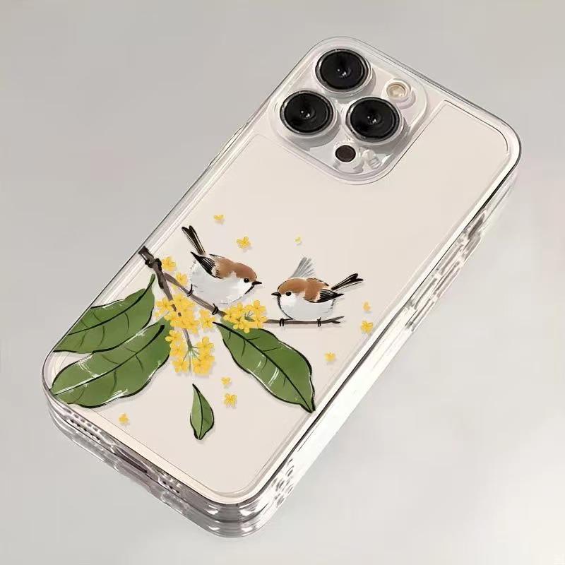 

Branch Little Bird iPhone Case: Compatible with iPhone 14, 15 Pro, 16 Pro Max, Drop-Proof, Full Coverage, Simple Design iPhone 15 Pro
