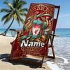 Custom Name Personalized Liverpool Football Club Print Beach Towel, for Trip Camping Beach Party Home Decor, Birthday Gift for Family & Friends