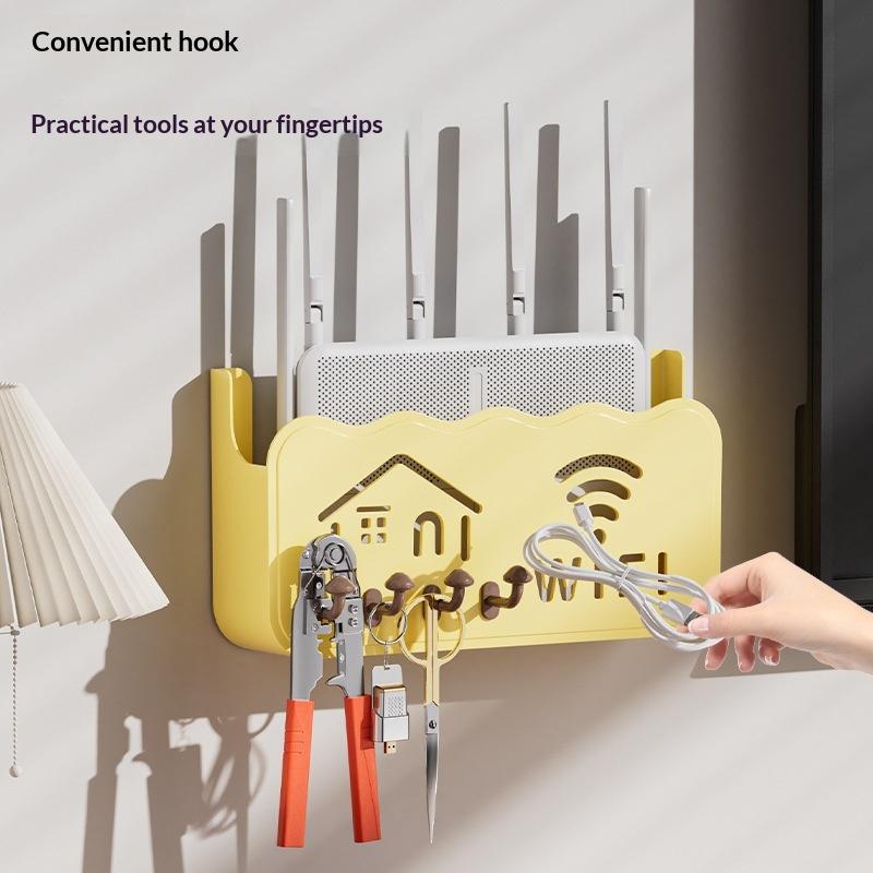 Kabelloser WLAN-Router-Regal-Aufbewahrungsbox Wandmontage ABS-Kunststoff Organizer-Box Kabel-Stromhalter Organizer-Box Heimdekoration