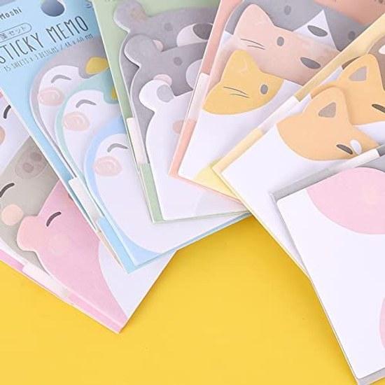 Sticky notes memo pad cute animals 6 book set 45 sheets6 books 270 sheets message seals notebook paper animal-shaped interesting stationery strong you
