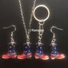 European & American Independence Day 4-Piece Set: Necklace, Earring, Keychain with Alloy & Rhinestone.
