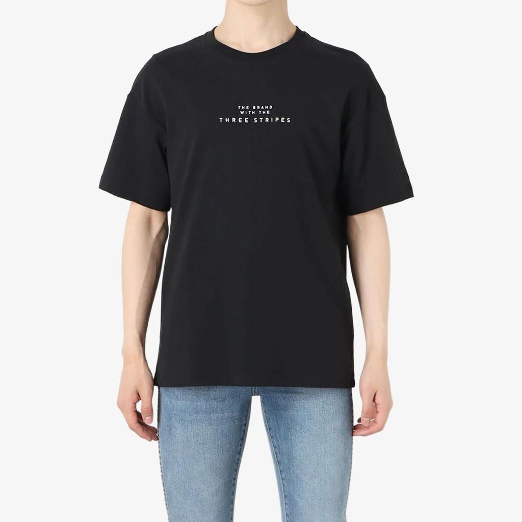 Adidas Emb Comfortable Casual Crew Neck Pullover Short Sleeve T-Shirt Men Tops Black HA3650