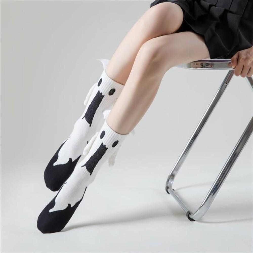 Breathable Halloween Socks Hand-holding Design Couple Socks Stretchy Magnetic Socks  Photo Prop