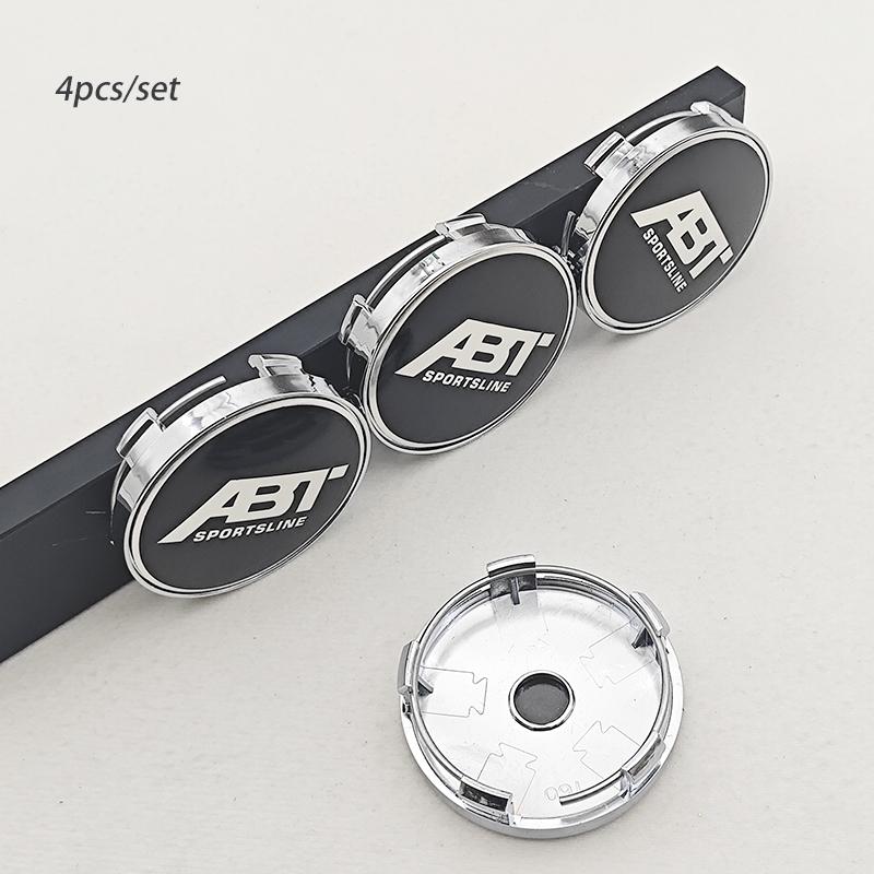 

4pcs 60mm ABT SPORTSLINE Logo Car Emblem Wheel Hub Center Cap Badge Covers Sticker Styling For Car Universal Accessories