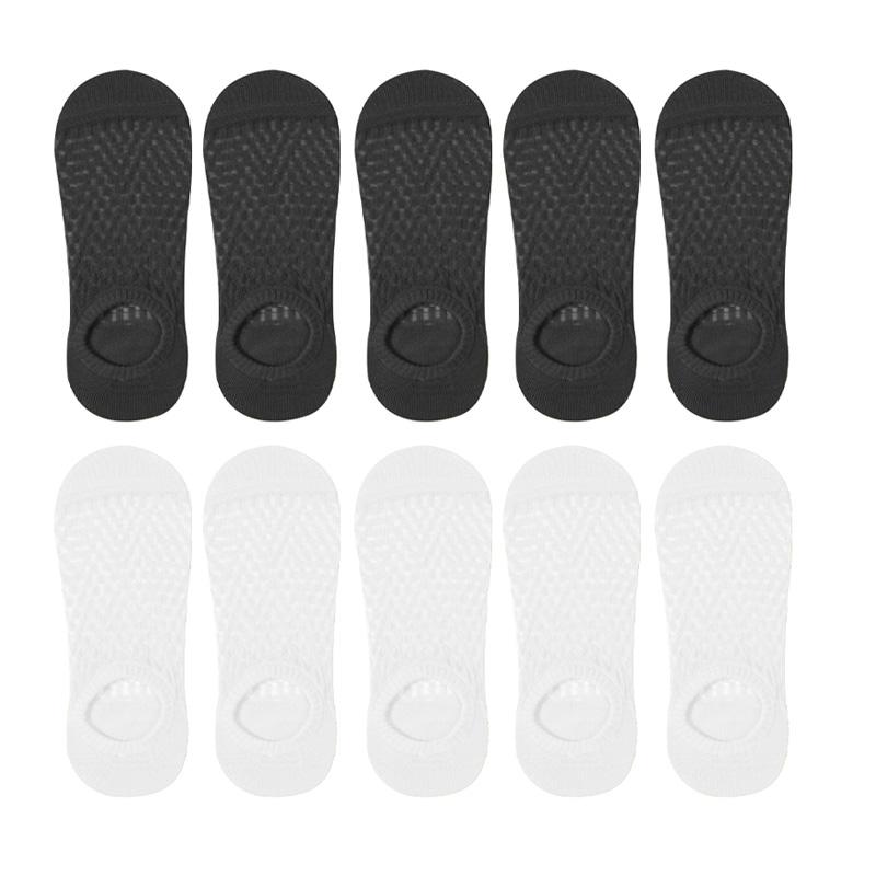 

10 пар женских сетчатых носков в клетку, ультратонкие дышащие нескользящие низкие носки EUR36-39