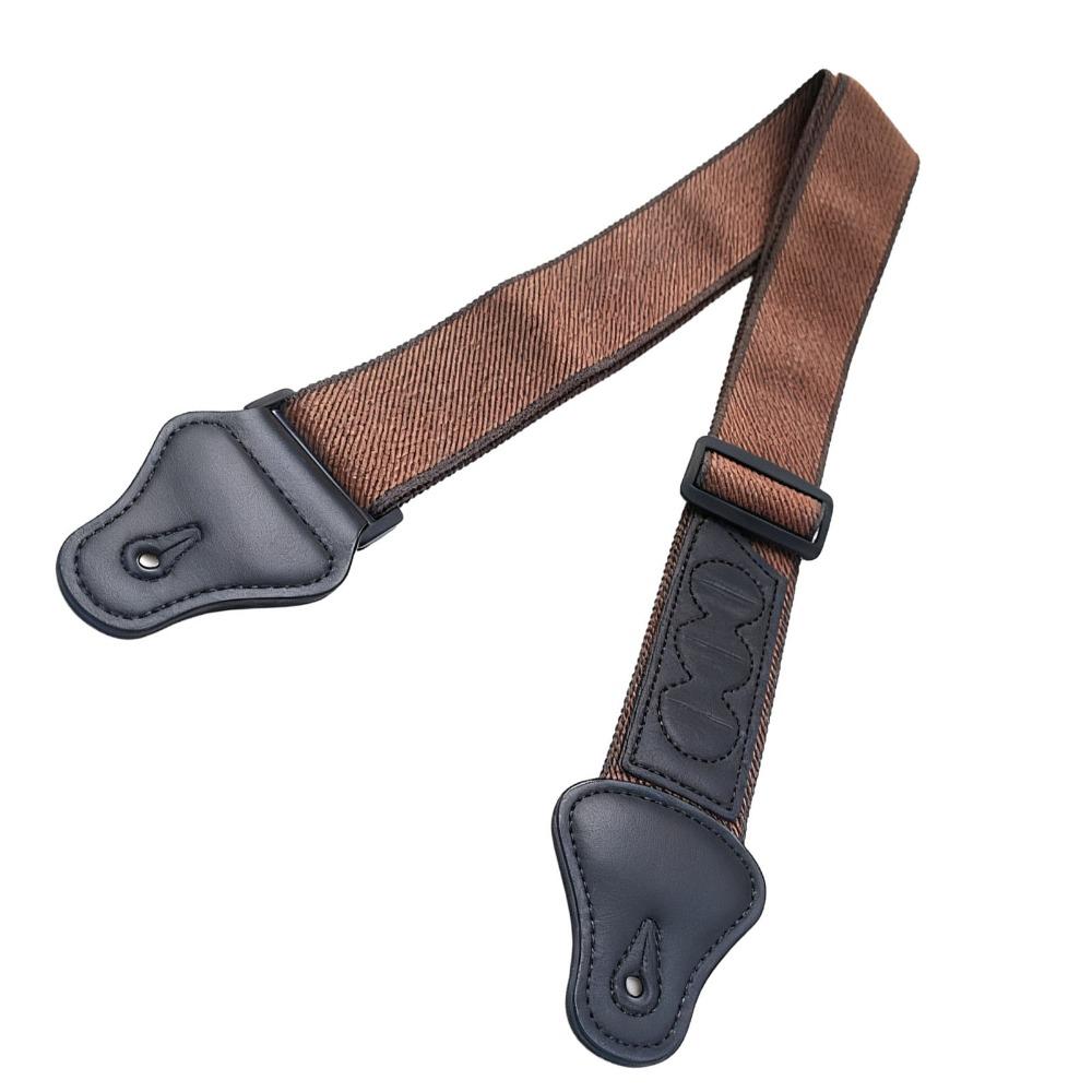 2PCS Brown Color Guitar Strap Belt Cotton Fabric Guitar Straps Set Brown Guitar Strap Band Practice