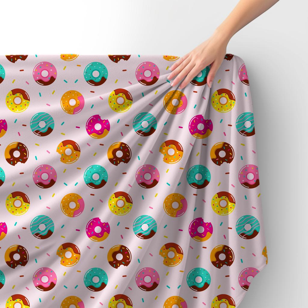 Royal Samt Stoff Polyester Zum Nähen - Motiv Donut Mit Zuckerguss