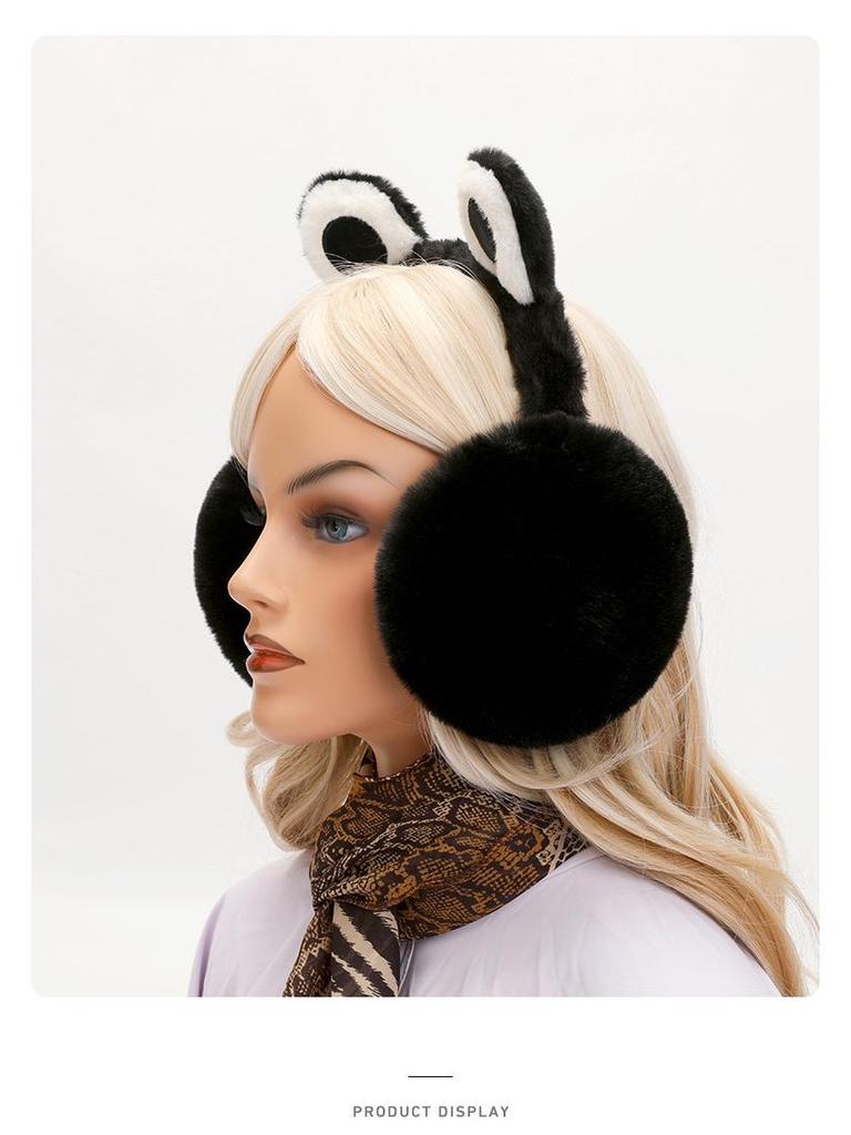 Plush Foldable Earmuffs with Big Eyes - Velvet, Cold-Proof, and Warm for Winter