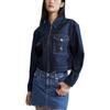 Calvin Klein Minimalist Solid Color Short Denim Jacket Women Jackets Dark-Blue J222706