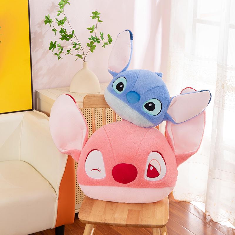 Stitch Angel Plush Pillow for Kids - Cute Lilo & Stitch Backrest Cushion