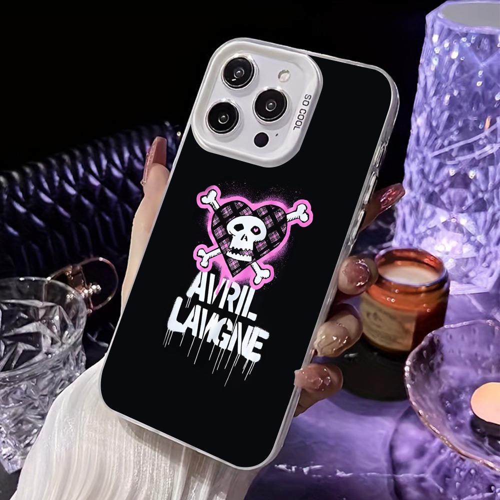 Avril Lavigne White Translucent Mobile Phone Case for iPhone 17 16 15 14 13 12 11 X XR XS Air Pro Max Plus Colorful Cover