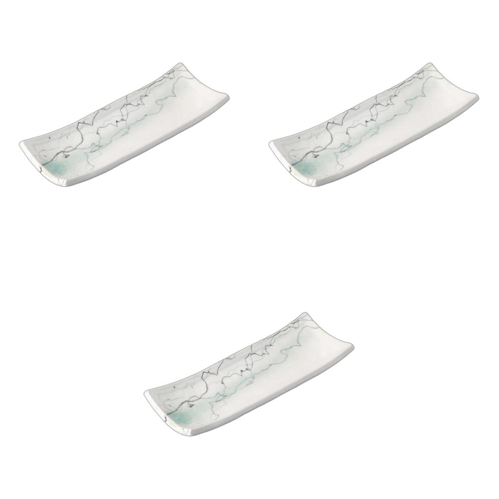 Setomonohonpo (Setomonohonpo) Set of 3 Yusen (White) Hama-nashi (Pear) Serving Plates [24.5 X 9 X 2.5cm] | Ceramic Appetizer Plates