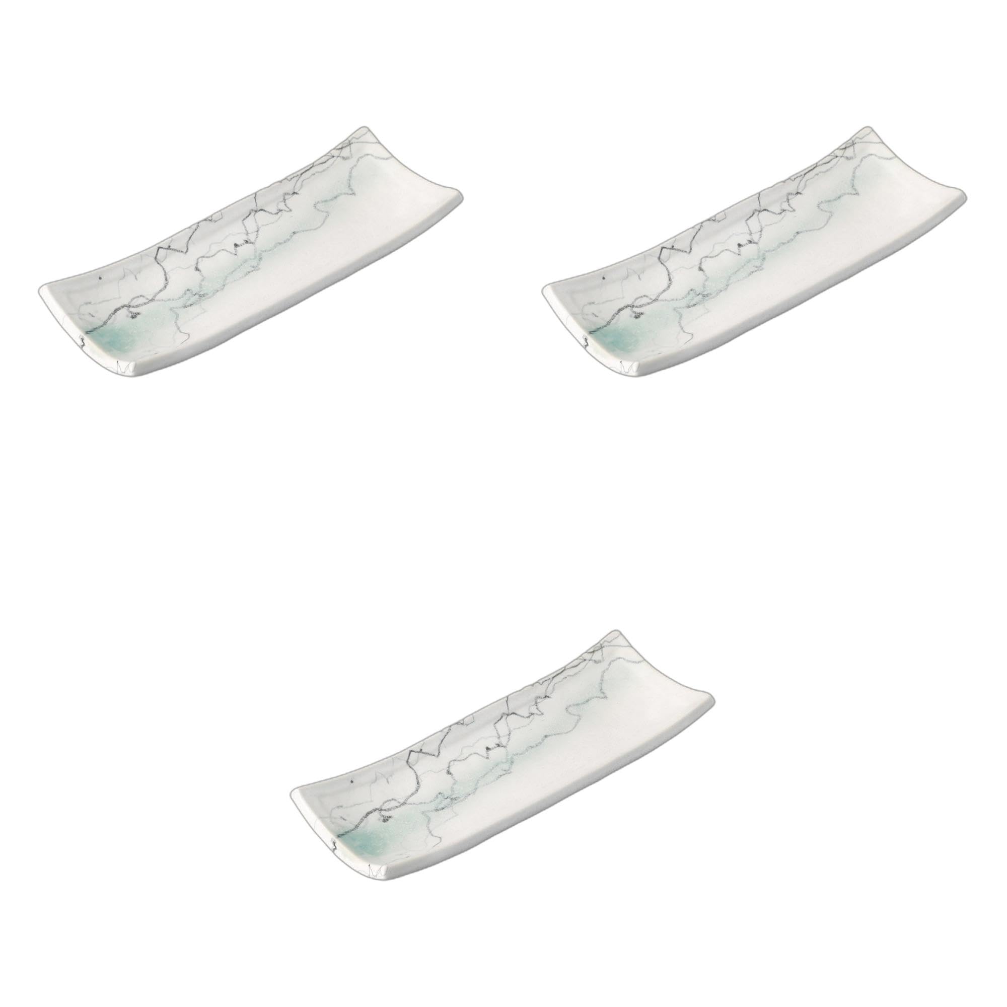 

Setomonohonpo (Setomonohonpo) Set of 3 Yusen (White) Hama-nashi (Pear) Serving Plates [24.5 x 9 x 2.5cm] | Ceramic Appetizer Plates