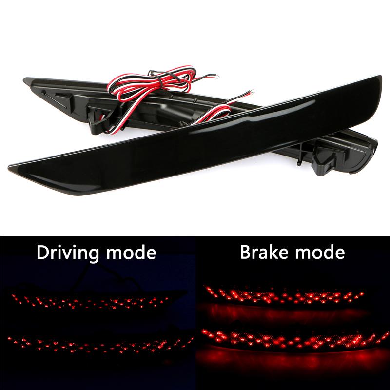 Passend für Subaru Forester 2008–2017. Ein Paar hochwertige Auto-Heckstoßstangen-Bremslichter, schwarze und rote Linse, LED-Rücklicht