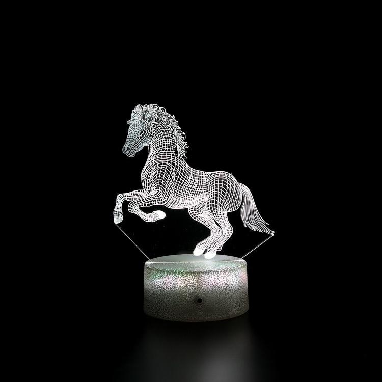 Pegasus Unicorn Geometric Horse LED Touch Remote Control, Creative Gift with Seven Colors