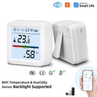 Termometro igrometro WiFi TY App termometro intelligente per la casa LCD retroilluminato con supporto staccabile