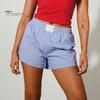 Women Summer Shorts Striped Print High Elastic Waist Retro Loose Above Knee Length Casual Sport Homewear Short Pants