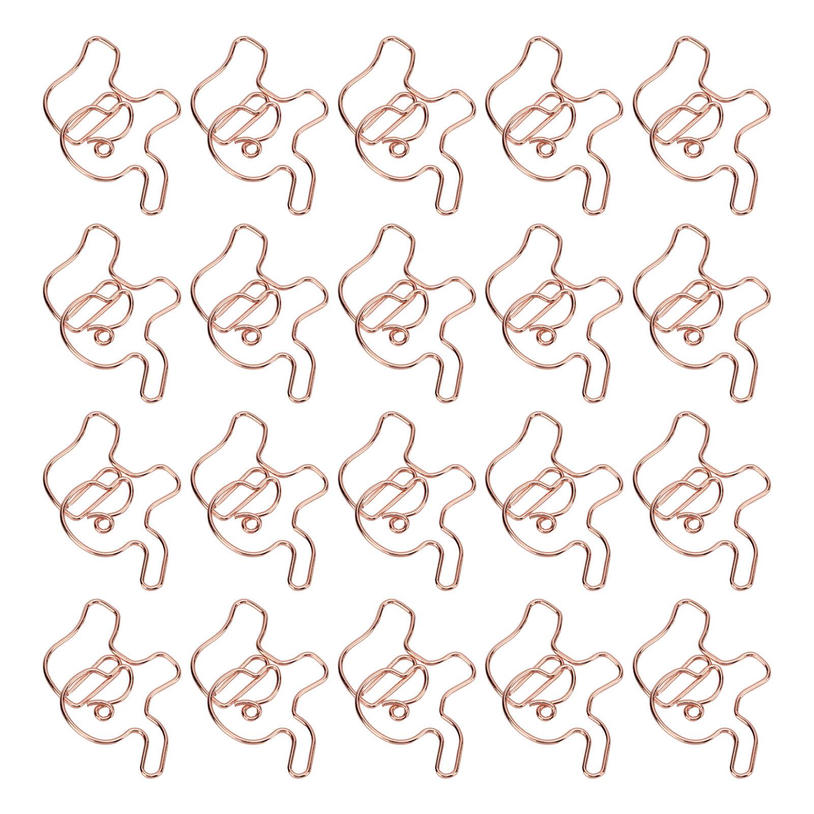 

20 шт. Скрепки в форме слона, розовое золото, гальванический процесс, железные офисные зажимы для