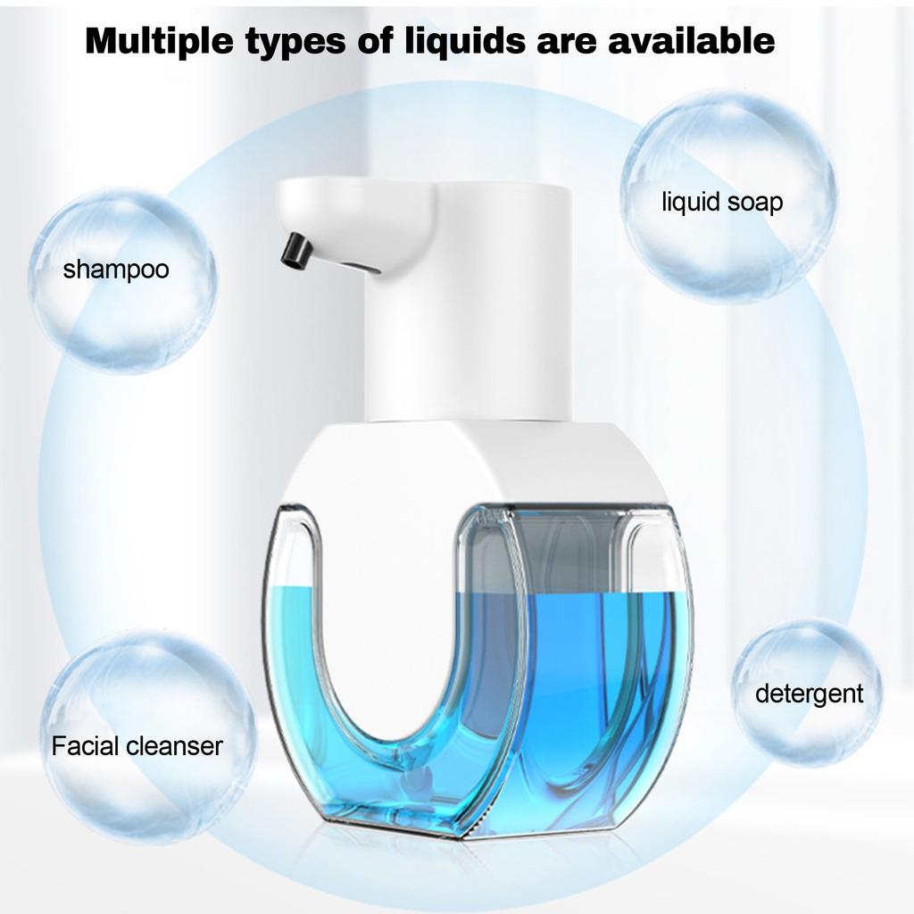 Touchless Foaming Soap Dispenser (15oz/420ml), USB-rechargeable, 4-level Adjustable. Wall-, Kid-friendly. Perfect For Kitchen & Bathroom.