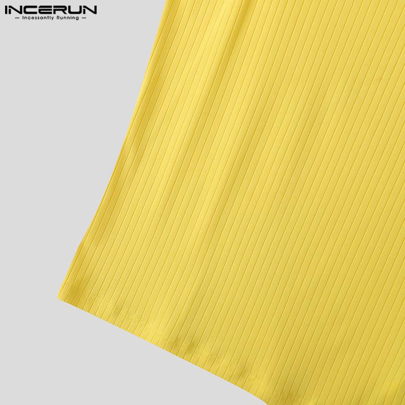 INCERUN Maiouri de vară cu bretele, fără mâneci, cu coaste, casual, mulate