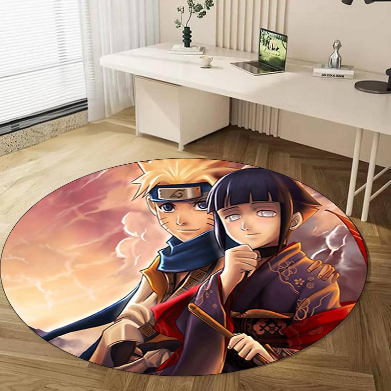 1Pc Naruto Circular Rug Office Decorative Carpet For Living Room Bedroom Door Mat Floor Carpet Computer Chair Area Rug