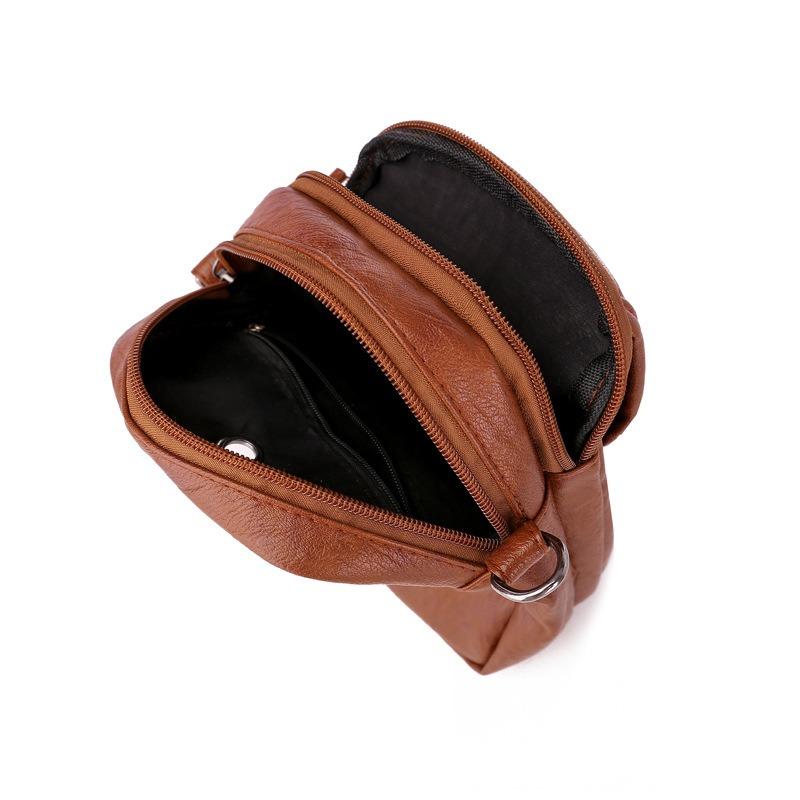 Women Crossbody Bag Fashion New Phone Bag Soft Leather Texture Multi-Compartment Shoulder Bag Summer Coin Purse