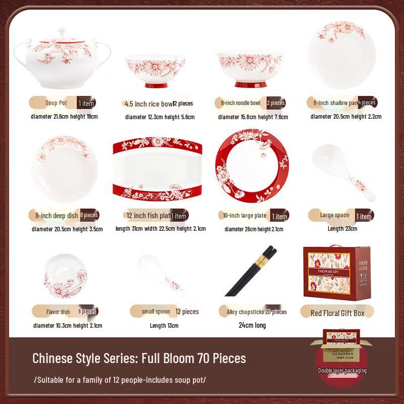 Mode Lanka 70-Piece Ceramic Dinnerware Set