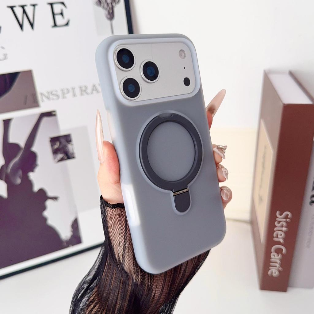 Compatibile con Apple iPhone 17 Pro Max Custodia con Cerniera in Silicone Liquido & iPhone 16/15 Custodia con Supporto Magnetico Dopamina