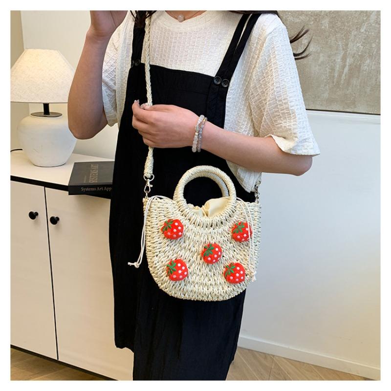 Neue kleine frische Strohwebtasche Neue modische tragbare gewebte Tasche Erdbeer-Umhängetasche