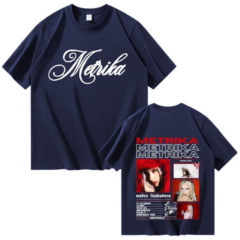 Rapper Metrika Album 2025 Double Sided Print Cozy T Shirt Mens Women Fashion Short Sleeve Tshirts Casual Oversized Y2K Tshirt