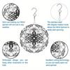 Handcrafted Black & White Metal Wind Spinner - Intricate Floral Design, Dual-Direction Spinning Garden Chime | No Power Needed