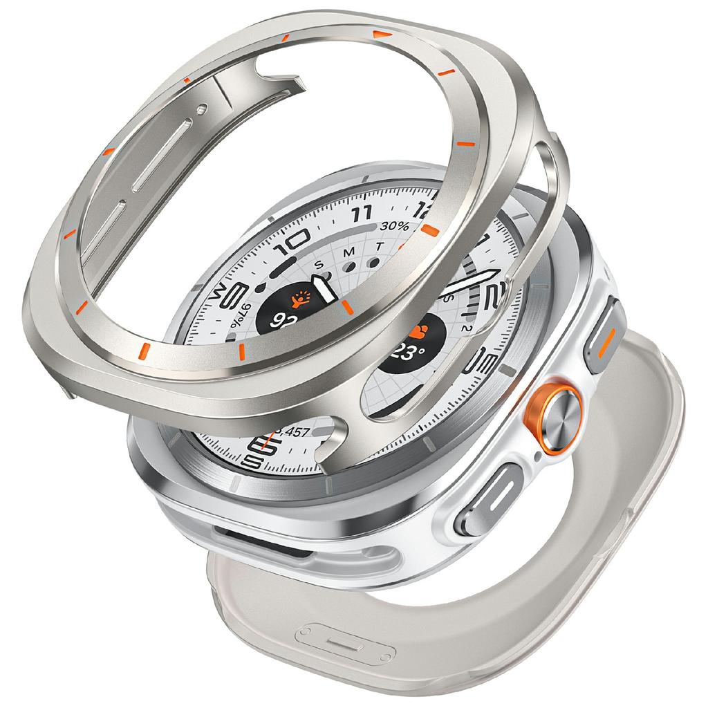 For Samsung Galaxy Watch Ultra 47mm Protective Case Aluminum Alloy PC Watch Bumper Cover