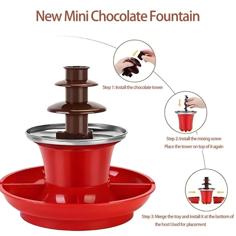 Fontana di Cioccolato Multiuso a 3 Livelli Elettrica per Fonduta di Cioccolato, per Sciogliere Caramelle e Fare il Formaggio Fuso